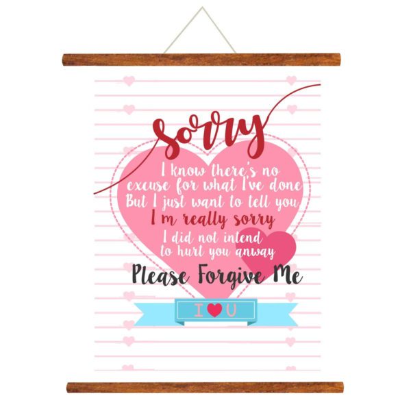 Sorry Greeting Card Gift for Girlfriend Wife Boyfriend Husband Please Forgive Me Sorry Scroll - 15 x 20 inches