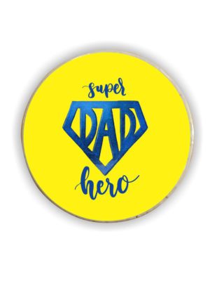 Super Hero Dad Fridge Magnet - Round