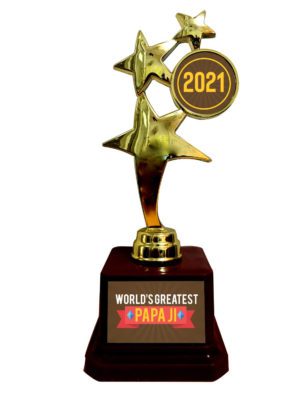 Worlds Greatest Papa Ji Star Trophy 2021 Golden Star Award for Father