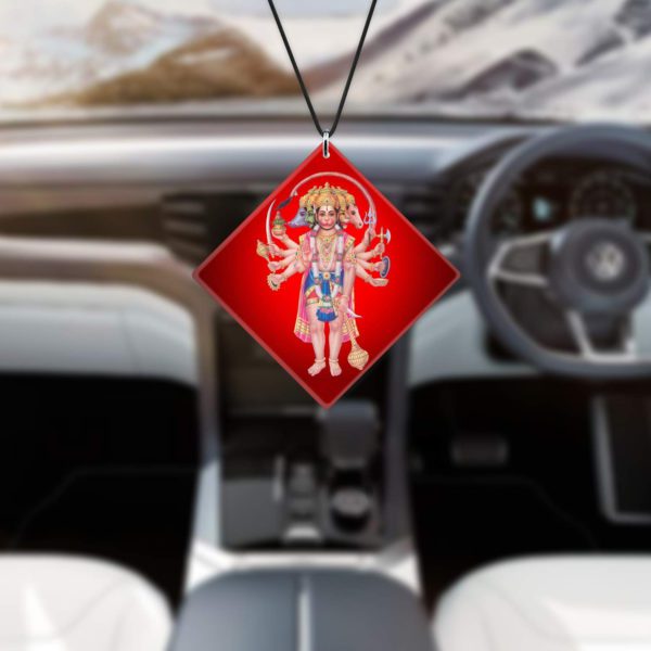 Religious Gifts Acrylic Car Hanging Accessories Lord Hanuman Printed for Good Luck Interior Decoration