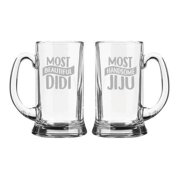 Most Beautiful Didi Jiju Engraved Beer Mugs