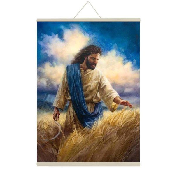 Christian Gifts for Christmas, Savior Lord Jesus Wall Paintings, Hangings Canvas Scroll Poster for Home Decor - 15x20