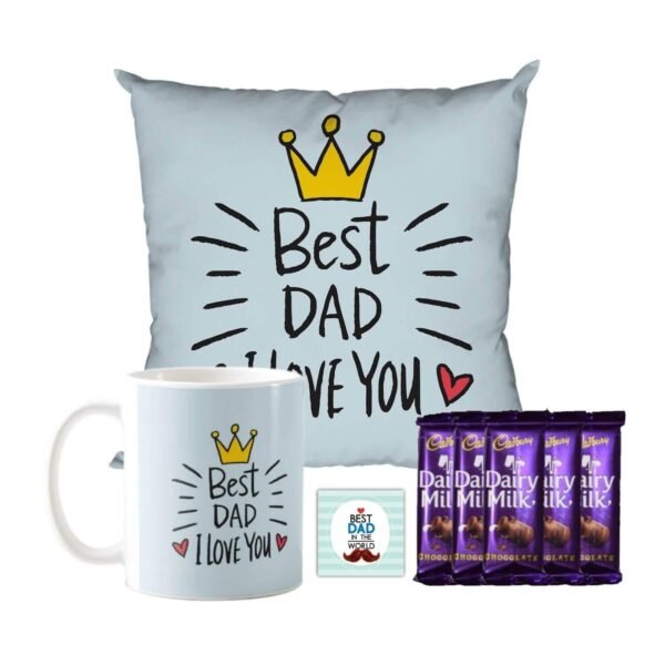 Best Dad  Mug ,1 Dairy Milk Silk 60 gm, with Coaster