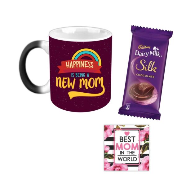 Birthday Chocolate Gifts Combo for Mom - Moms They are Like Dads Only Smarter Mug, Cushion Cover, 5 Cadbury Dairy