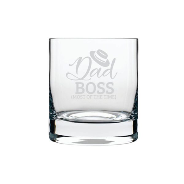 Funny Dad Boss Whiskey Glass for Dad