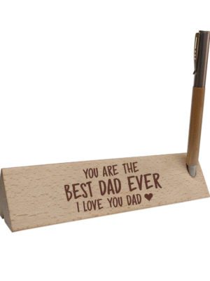 You are The Best Dad Ever Handmade Wooden Pen with Engraved Triangle Pen Box Holder