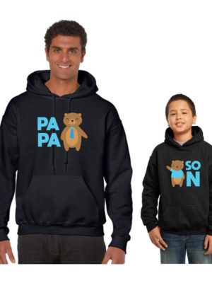 Bear Papa & Bear Son Family Hoodies Set