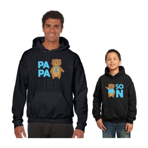 Bear Papa & Bear Son Family Hoodies Set