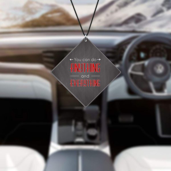 Motivational Gift Car Hanging You can Do Anything and Everything Printed with Wooden Keychain