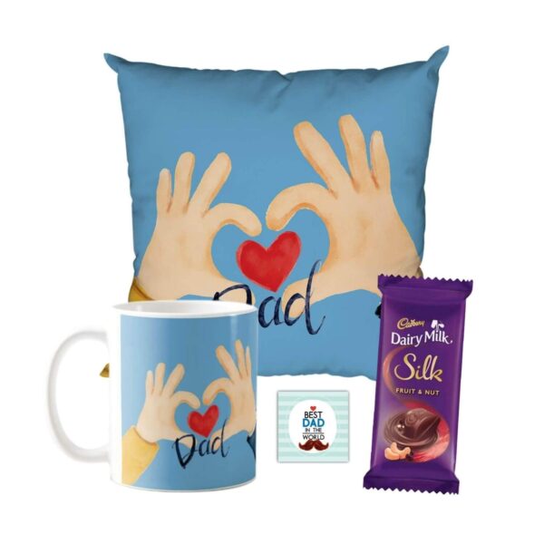 Love Dad Mug,1 Dairy Milk Silk 60 gm, with Coaster