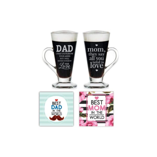 Blissful Mom and Dad Couple Tea Cups