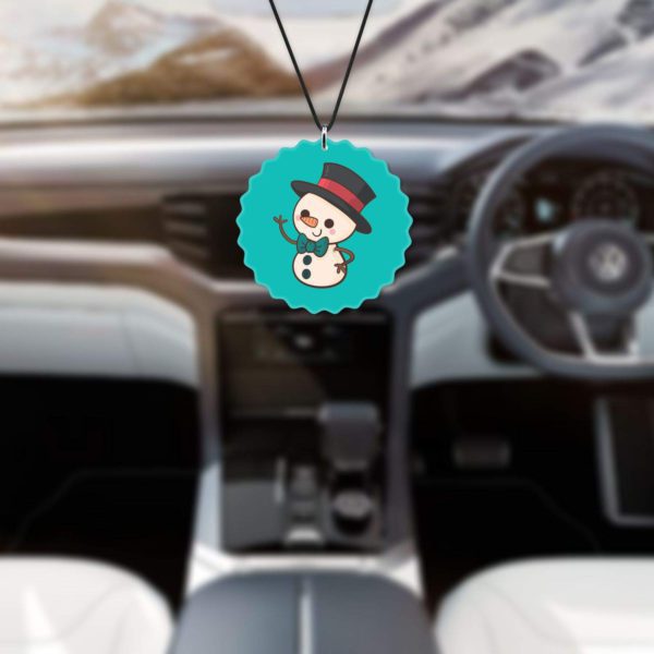 Cute Snowman Printed Christmas Car Hanging