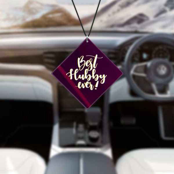 Birthday Gifts for Husband Acrylic Car Hanging Accessories Best Hubby Ever Printed Interior Decoration