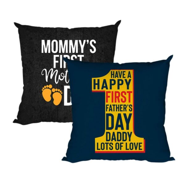 Mothers Day 12x12 inches Poly Satin Cushion (with Filler) Mommy Daddy to Be Printed New Mom Dad Birthday Throw Pillow