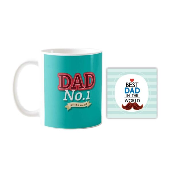 Dad No.1 of The World Ceramic Mug, Coaster ad 12x12 Cushion Cover