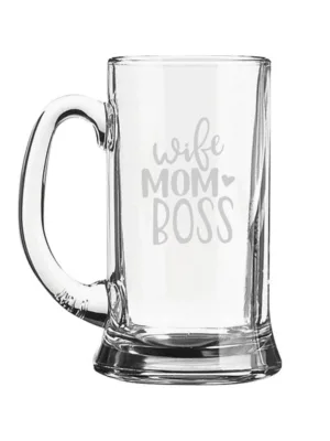 Wife Mom Boss Beer Mug