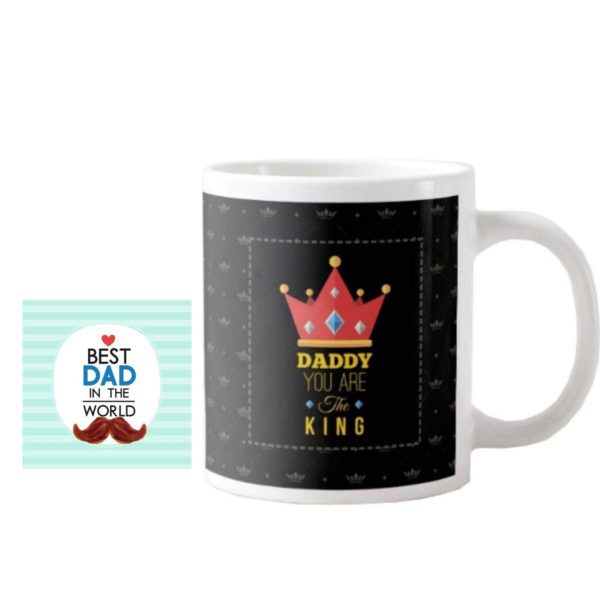 Grill  King Dad Hamper for Father Apron, Mug, Coaster, Cushion Cover, Mousepad (Black) -Set of 5