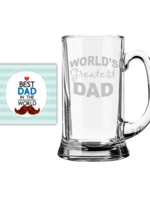 World's Greatest dad  Engraved Beer Mug