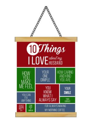 Gifts Husband 10 Things I Love About My Husband Greeting Card Scroll - 15x20 inches