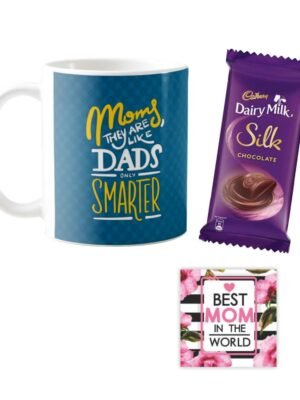 Birthday Chocolate Gifts Combo for Mom - Moms They are Like Dads Only Smarter Mug, 5 Cadbury Dairy Milk Chocolate,