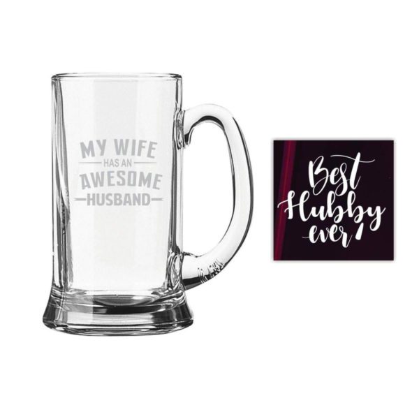 Awesome Husband Engraved Beer Mug