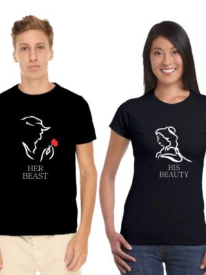 His Beauty Her Beast Matching Couple T-Shirts