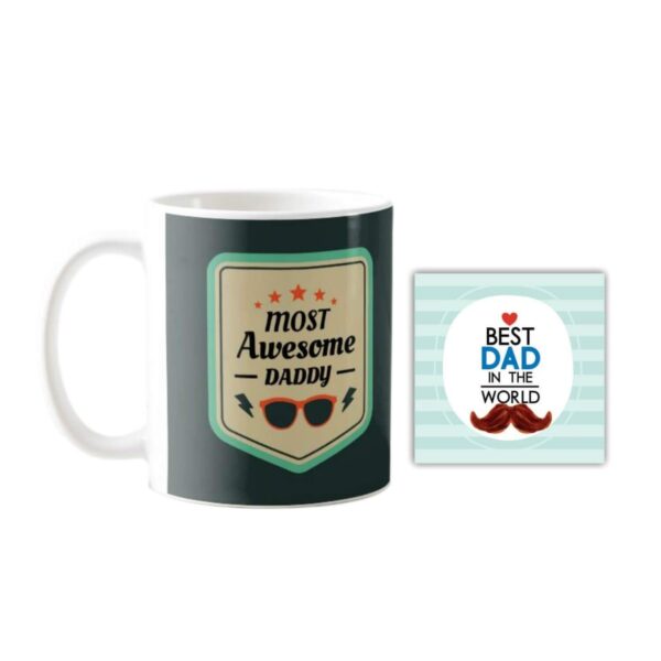 Most Awesome Daddy Ceramic Mug, Coaster, Cushion Cover