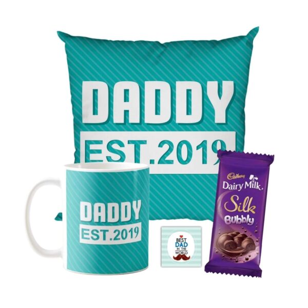 Daddy Est.2019 Hamper 1 Dairy Milk Silk 60 gm, with Coaster
