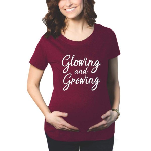 Glowing and Growing Mom The Real boss Dad Maternity Couple T-Shirts