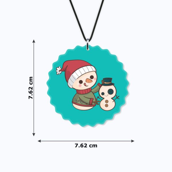 Happy Snowman Printed Christmas Car Hanging