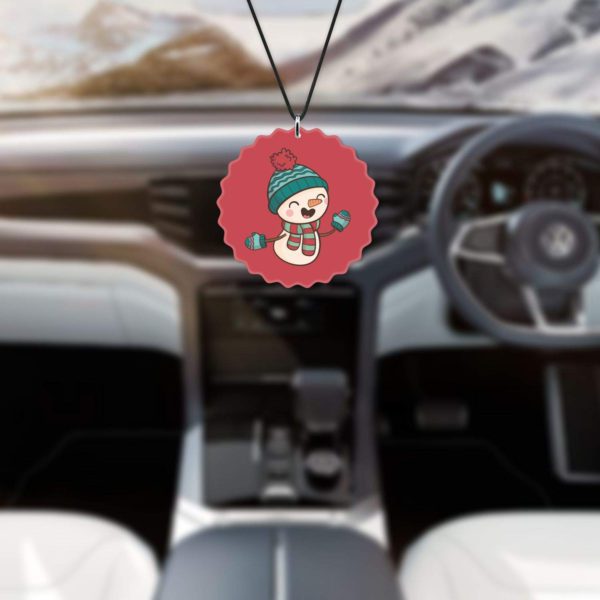 Dancing Snowman Printed Christmas Car Hanging