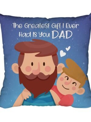 Birthday 12 x 12 inches Had is You Dad Printed Velvet Cushion Cover Throw Pillow
