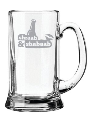 New Year Gifts, Sharaab and Shabaab Hindi Engraved Beer Mug - Icon Beer 580 ml