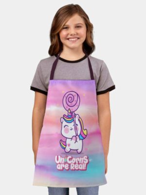 Unicorns Are Real Printed Kitchen Chef Apron for Kids