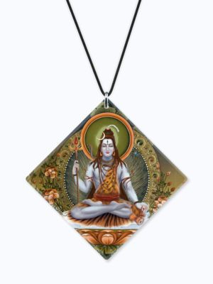 Religious Gifts Acrylic Car Hanging Accessories Lord Shiva Printed Printed for Good Luck Interior Decoration