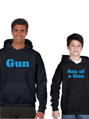 Family Sweatshirts Gun Son of Gun Set of 2 Black