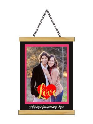 Personalised Gifts Happy Anniversary Love with Photo Love Greeting Card Scroll - 15x20 inches