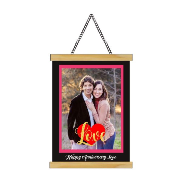 Personalised Gifts Happy Anniversary Love with Photo Love Greeting Card Scroll - 15x20 inches