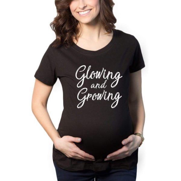 Comfortable Printed Maternity T-Shirts Glowing & Growing