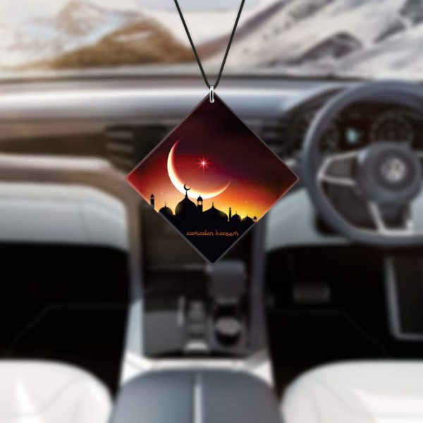 Religious Gifts Acrylic Islamic Car Hanging Accessories Ramdan Kareem Printed Printed for Good Luck Interior