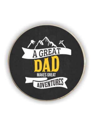 A Great Dad Makes Great Adventure Fridge Magnet-Square