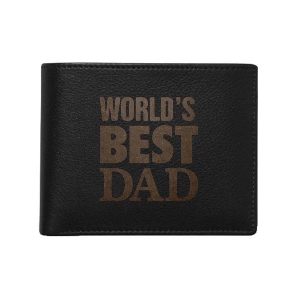 Combo Engraved Wallet with Wooden Keychain for Dad