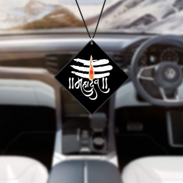 Religious Gifts Acrylic Car Hanging Accessories Lord Shiva Mahadev Printed Printed for Good Luck Interior Decoration