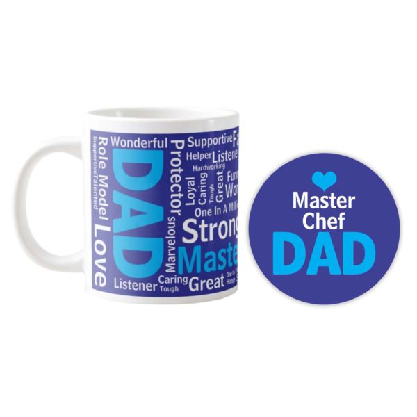 MasterChef Dad Combo Set of 5 - Apron, Chef Hat, Mug, Coaster, Mousepad