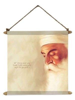 Ek Onkar Sikh Guru Nanak Ji Baisakhi Gurpurab Wall Hanging Decor Paintings, Canvas Scroll Poster for Home