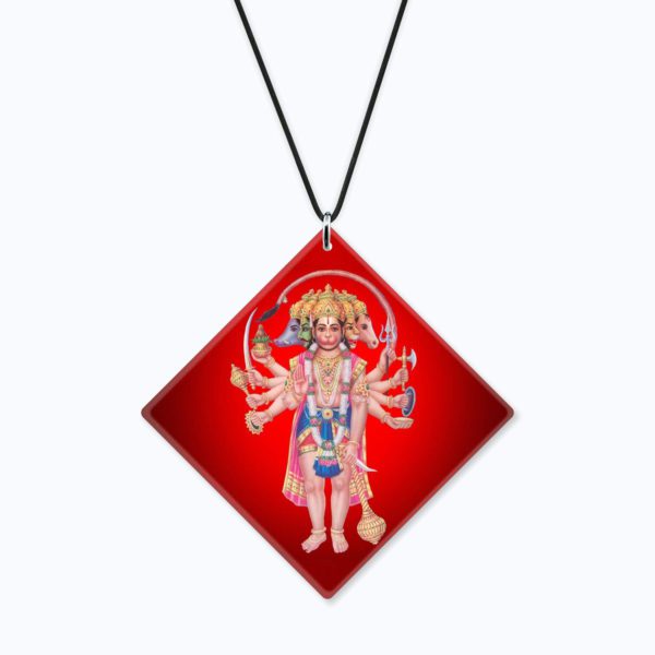 Religious Gifts Acrylic Car Hanging Accessories Lord Hanuman Printed for Good Luck Interior Decoration