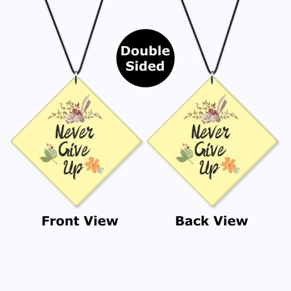 Motivational Gifts Acrylic Car Hanging Accessories Never Give Up Printed Interior Decoration