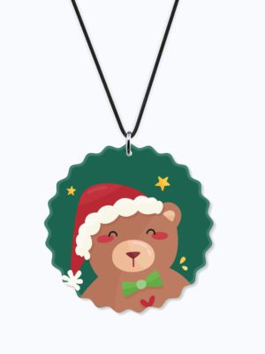 Cute Bear Printed Christmas Car Hanging