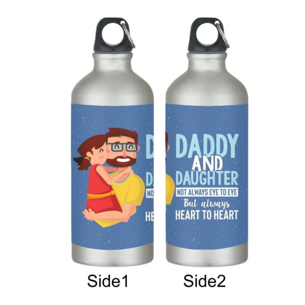 Daddy and Daughter not Always Eye to Eye But Always Heart to Heart Stainless Steel Sipper Water Bottle