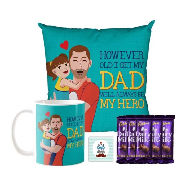 However Old I Get My Dad Will Always Be My Hero Hamper1 Dairy Milk Silk 60